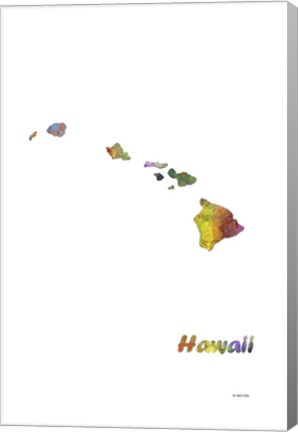 Framed Hawaii State Map 1 Print