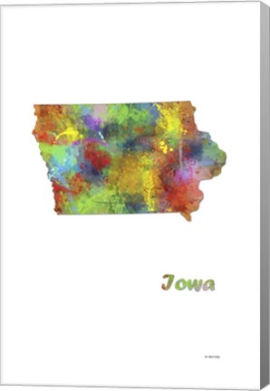 Framed Iowa State Map 1 Print