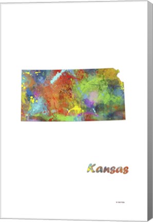 Framed Kansas State Map 1 Print