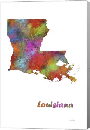 Framed Louisiana State Map 1 Print