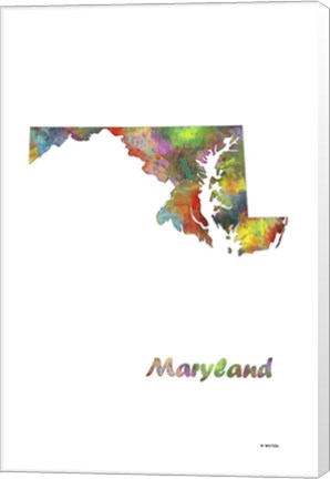 Framed Maryland State Map 1 Print