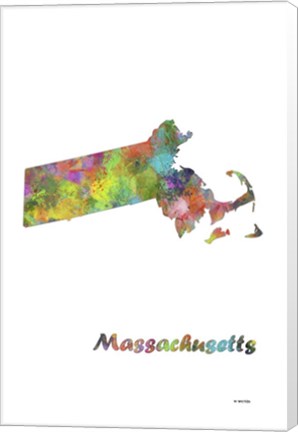 Framed Massachusetts State Map 1 Print