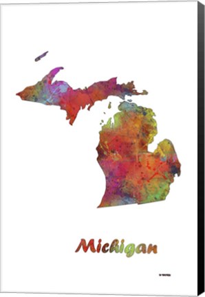 Framed Michigan State Map 1 Print