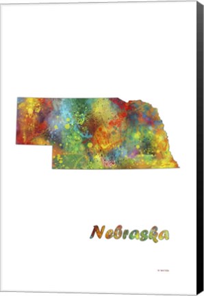 Framed Nebraska  State Map 1 Print