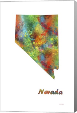 Framed Nevada State Map 1 Print