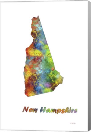 Framed New Hampshire State Map 1 Print