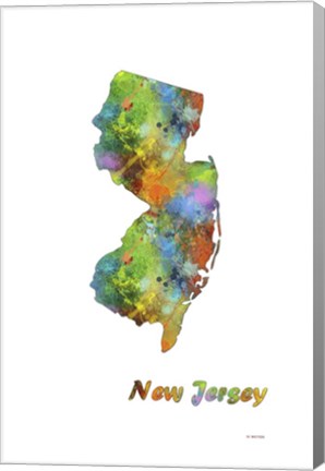 Framed New Jersey State Map 1 Print