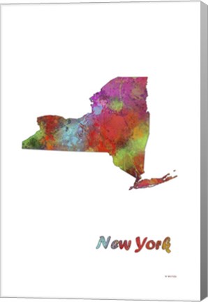 Framed New York State Map 1 Print