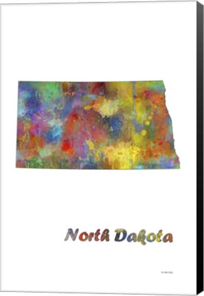 Framed North Dakota  State Map 1 Print
