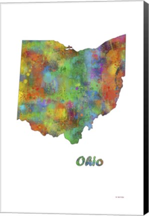 Framed Ohio  State Map 1 Print