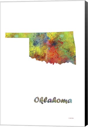 Framed Oklahoma State Map 1 Print