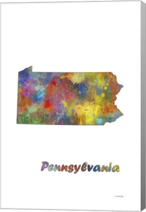 Framed Pennsylvania State Map 1 Print