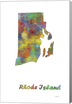 Framed Rhode Island State Map 1 Print