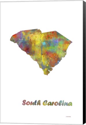 Framed South Carolina State Map 1 Print