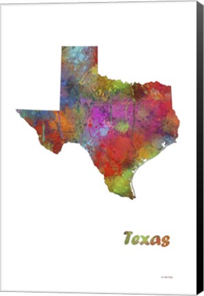 Framed Texas State Map 1 Print
