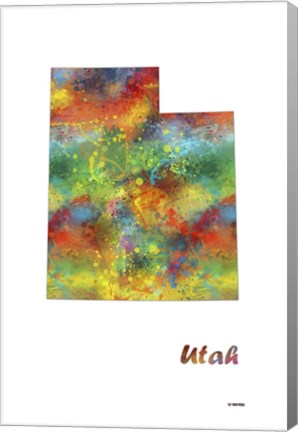 Framed Utah State Map 1 Print