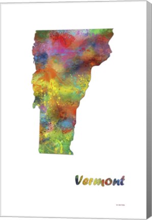 Framed Vermont State Map 1 Print