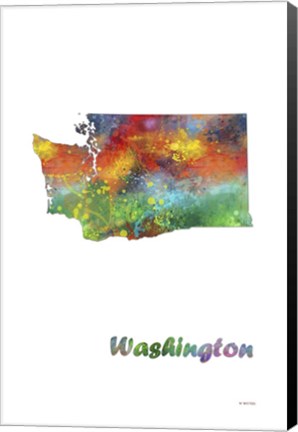 Framed Washington State Map 1 Print