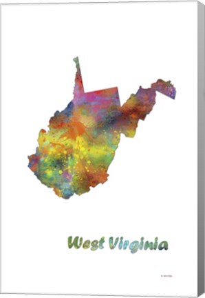 Framed West Virginia State Map 1 Print