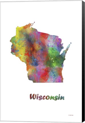 Framed Wisconsin State Map 1 Print