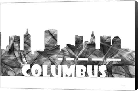 Framed Columbus Ohio Skyline BG 2 Print