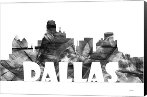 Framed Dallas Texas Skyline BG 2 Print