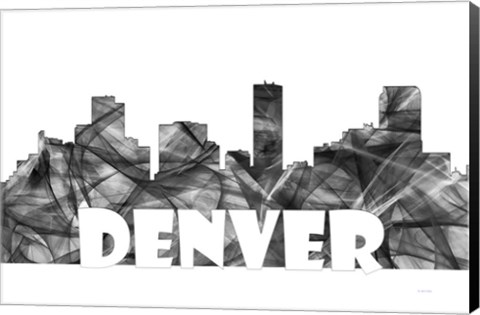Framed Denver Colorado Skyline BG 2 Print