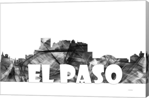 Framed El Paso Texas Skyline BG 2 Print