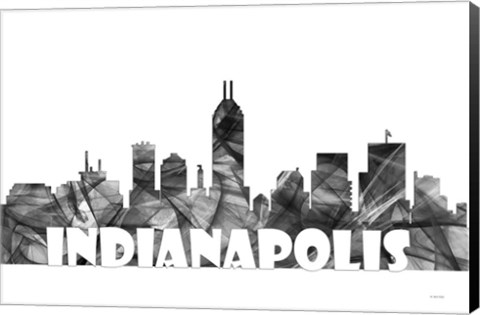 Framed Indianapolis Indiana Skyline BG 2 Print