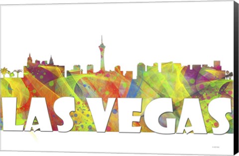 Framed Las Vegas Nevada Skyline Clr 2 Print