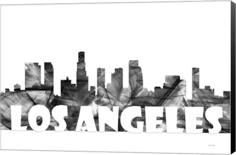 Framed Los Angeles California Skyline BG 2 Print
