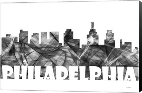 Framed Philadelphia Skyline BG 2 Print