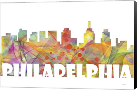 Framed Philadelphia Skyline Multi Colored 2 Print