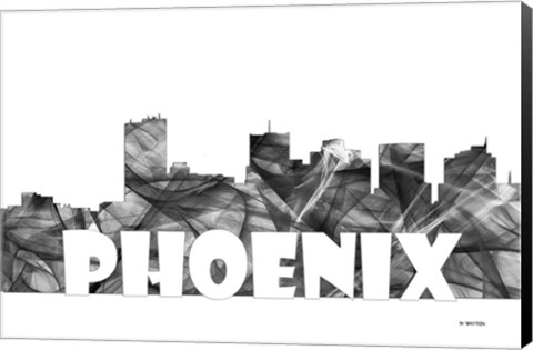 Framed Phoenix Arizona Skyline BG 2 Print