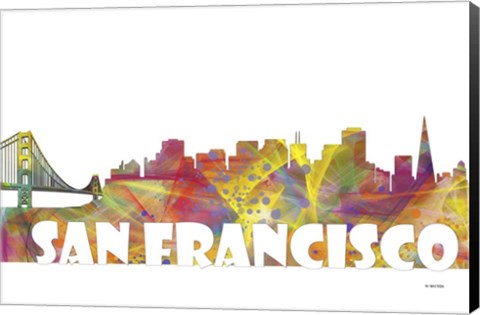 Framed San Francisco California Skyline Multi Colored 2 Print