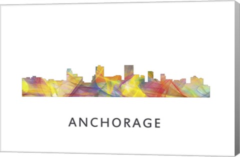 Framed Anchorage Alaska Skyline Print