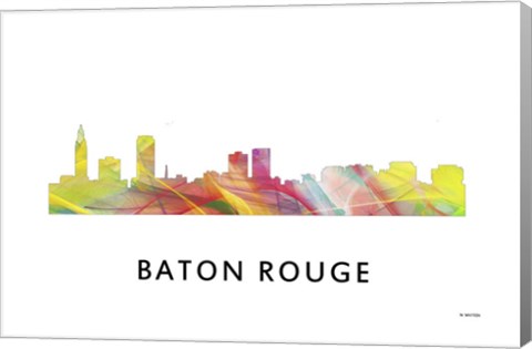 Framed Baton Rouge Louisiana Skyline Print