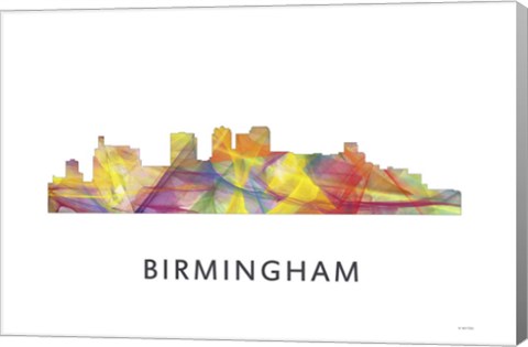 Framed Birmingham Alabama Skyline Print