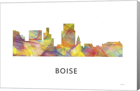 Framed Boise Idaho Skyline Print