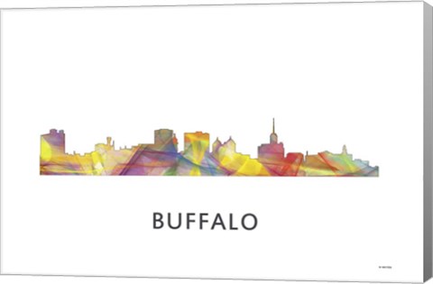 Framed Buffalo New York Skyline Print