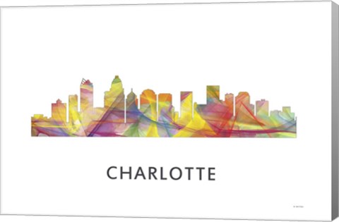 Framed Charlotte Nc Skyline Print