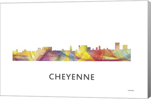 Framed Cheyenne Wyoming Skyline Print