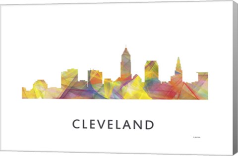 Framed Cleveland Ohio Skyline Print