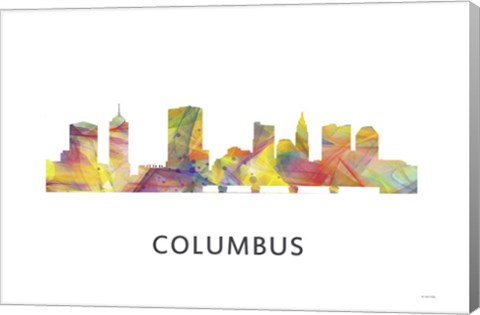 Framed Columbus Ohio Skyline Print