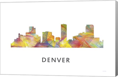 Framed Denver Colorado Skyline Print