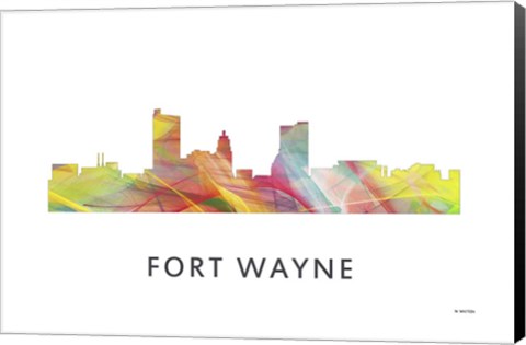 Framed Fort Wayne Indiana Skyline Print