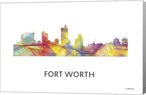 Framed Fort Worth Texas  Skyline Print
