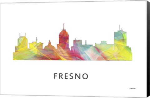 Framed Fresno California Skyline Print