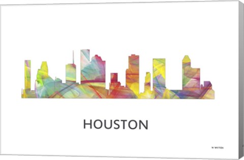 Framed Houston Texas Skyline Print