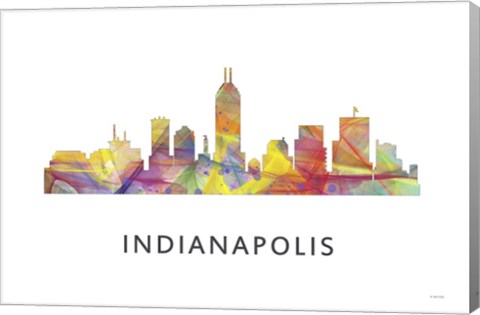Framed Indianapolis Indiana  Skyline Print